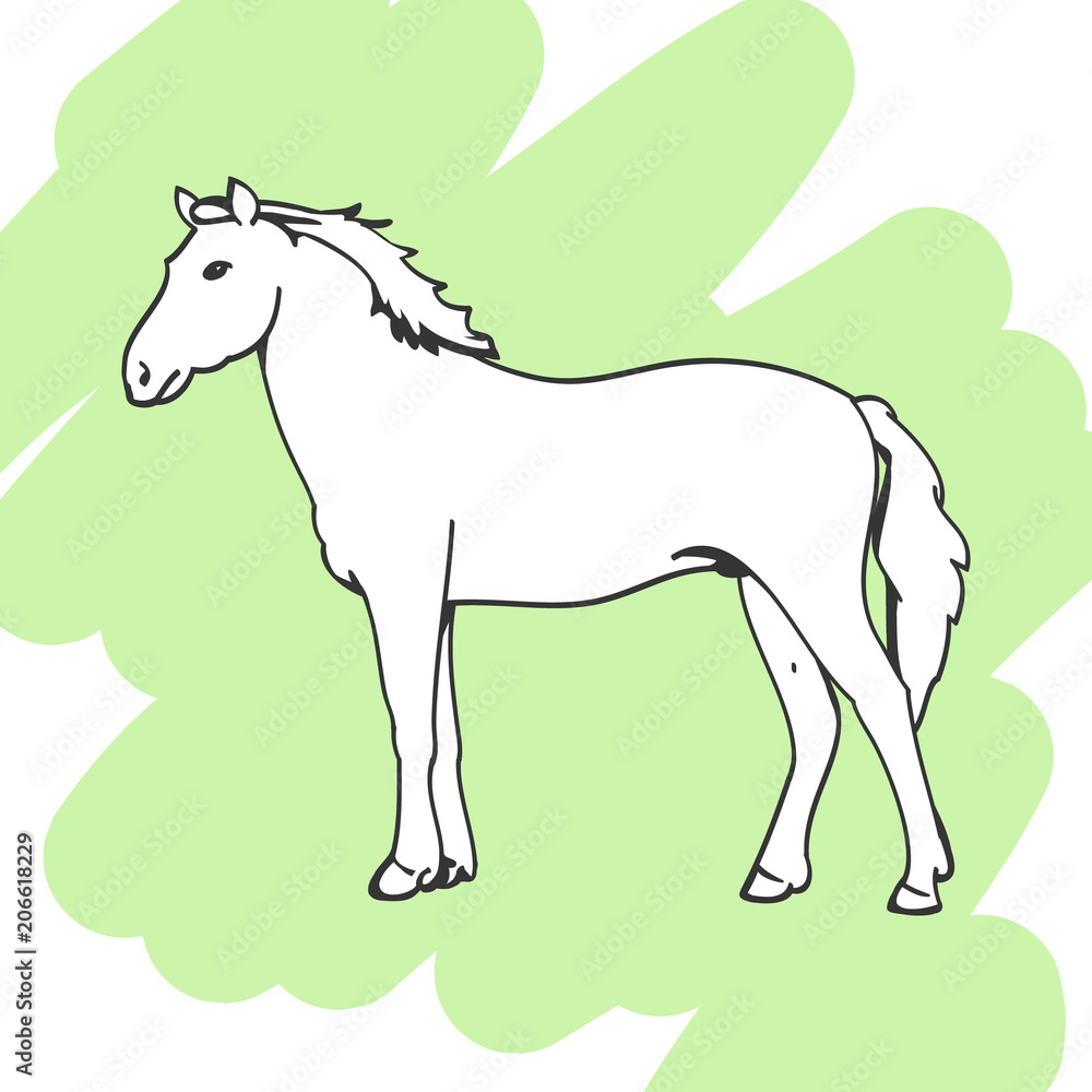 Horse in forward motion vector