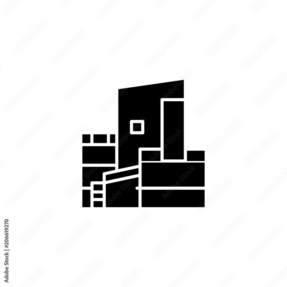 Oil company black icon concept. Oil company flat vector symbol, sign, illustration. Oil company black icon concept. Oil company flat vector symbol, sign, illustration.