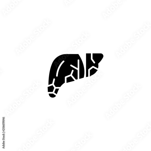 Pancreas black icon concept. Pancreas flat  vector symbol, sign, illustration. photo