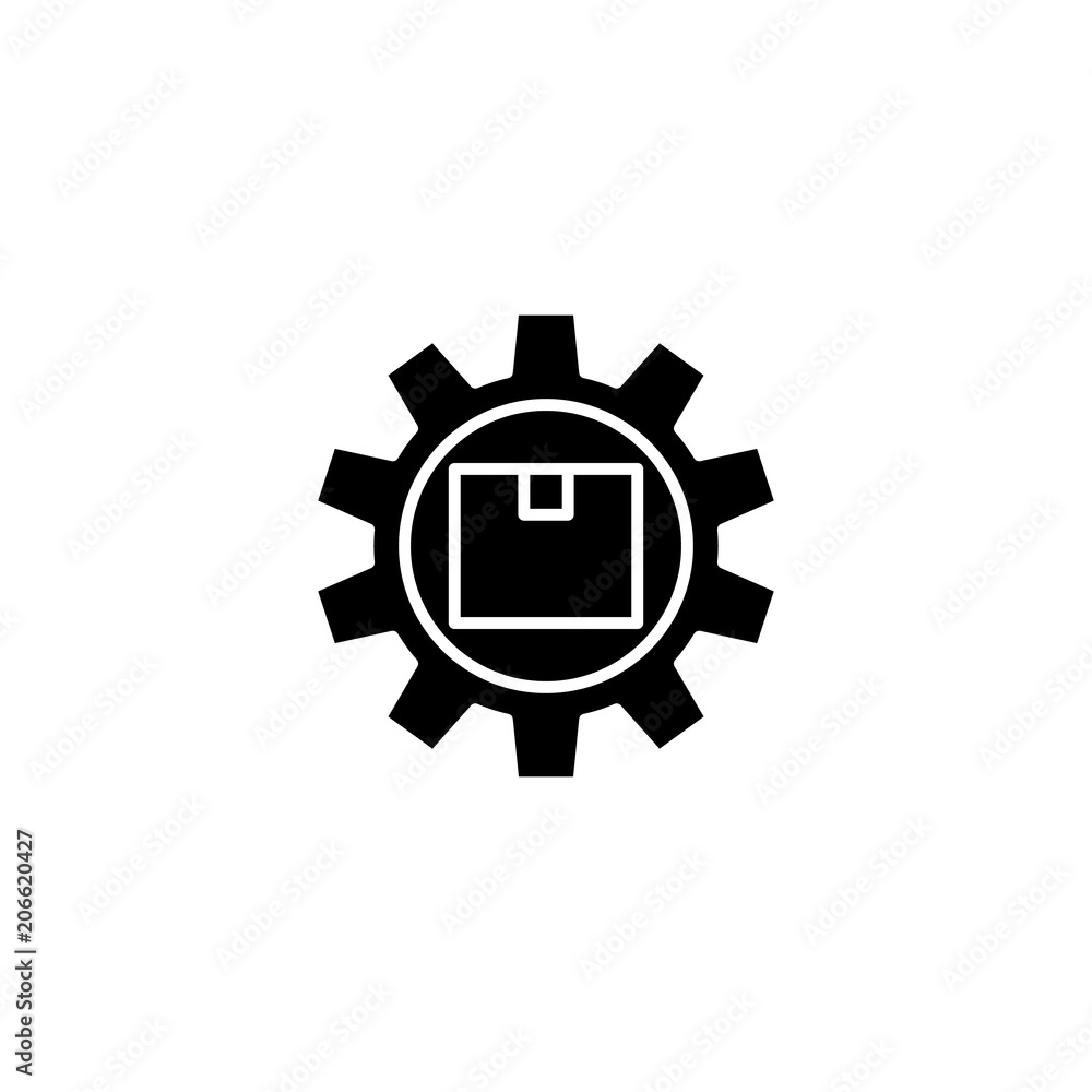 Product management black icon concept. Product management flat  vector symbol, sign, illustration.