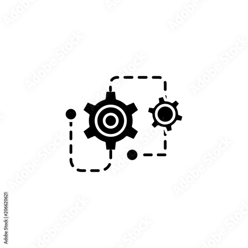 Project restructuring black icon concept. Project restructuring flat  vector symbol, sign, illustration.