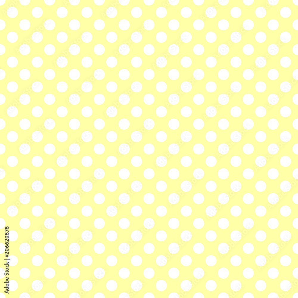 Seamless pattern. White polka dot on the yellow background Seamless pattern. White polka dot on the yellow background