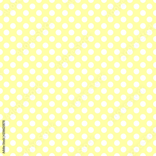 Seamless pattern. White polka dot on the yellow background
