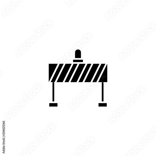 Safety fence black icon concept. Safety fence flat vector symbol, sign, illustration.