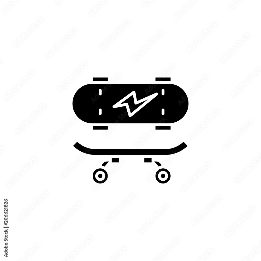 Skateboarding black icon concept. Skateboarding flat vector symbol, sign, illustration. Skateboarding black icon concept. Skateboarding flat vector symbol, sign, illustration.