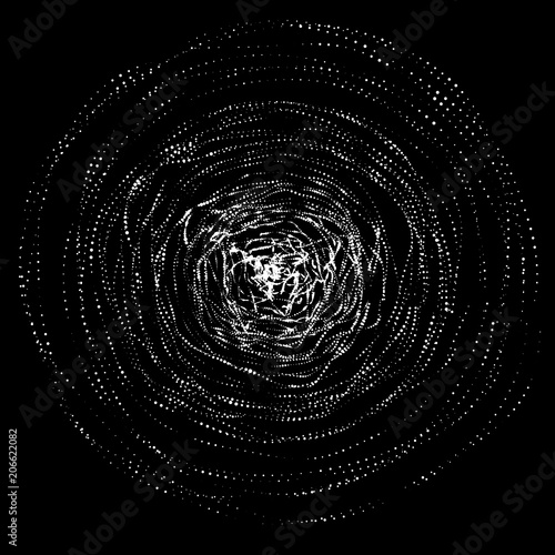 Tunnel or wormhole. Geometrical Particles. 3D tunnel grid.Wireframe 3D surface tunnel.Grid texture. 3D tunnel grid. Grid texture. Geometrical Particles.