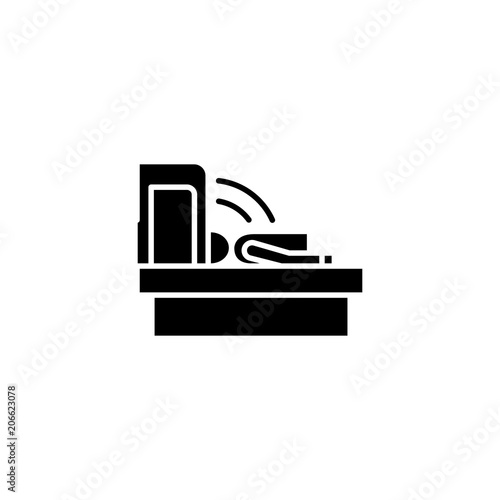 Tomography black icon concept. Tomography flat  vector symbol, sign, illustration.