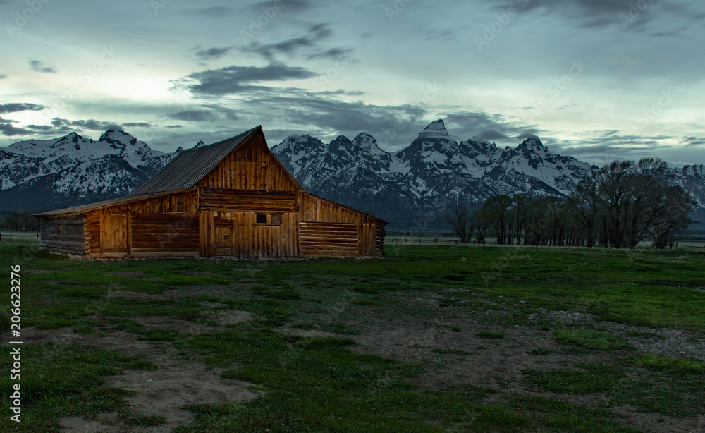 barn, landscape, house, mountain, farm, old, mountains, sky, nature, building, wood, grass, cabin, rural, wyoming, summer, wooden, field, teton, cottage, park, architecture, t. a. moulton barn, backgr