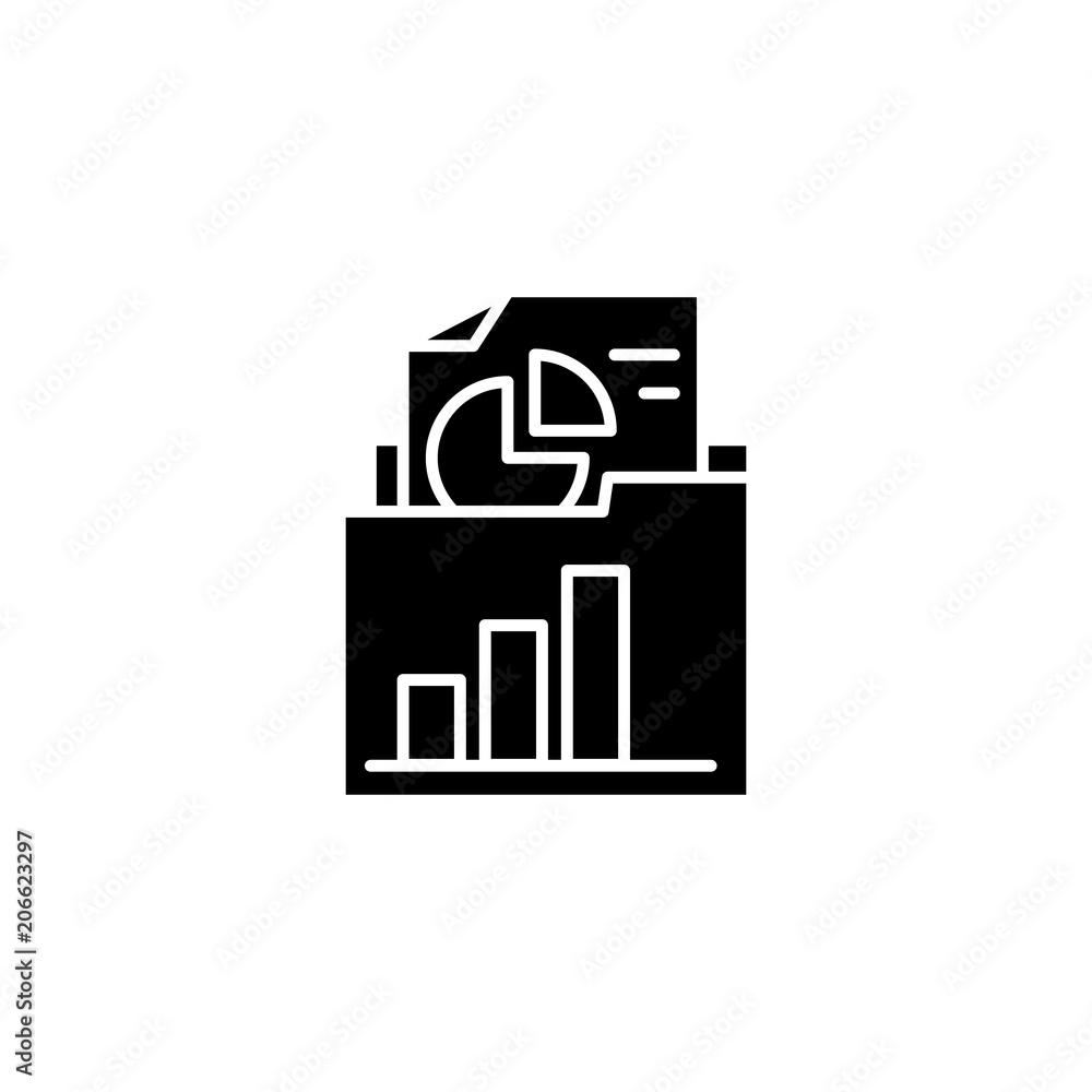 Unearthing documentation black icon concept. Unearthing documentation flat  vector symbol, sign, illustration.