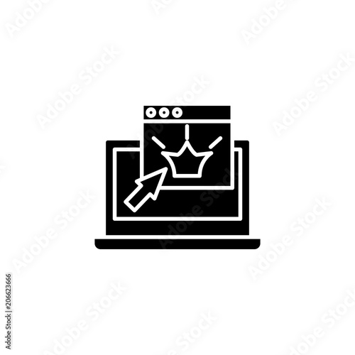 Viewing images black icon concept. Viewing images flat vector symbol, sign, illustration.
