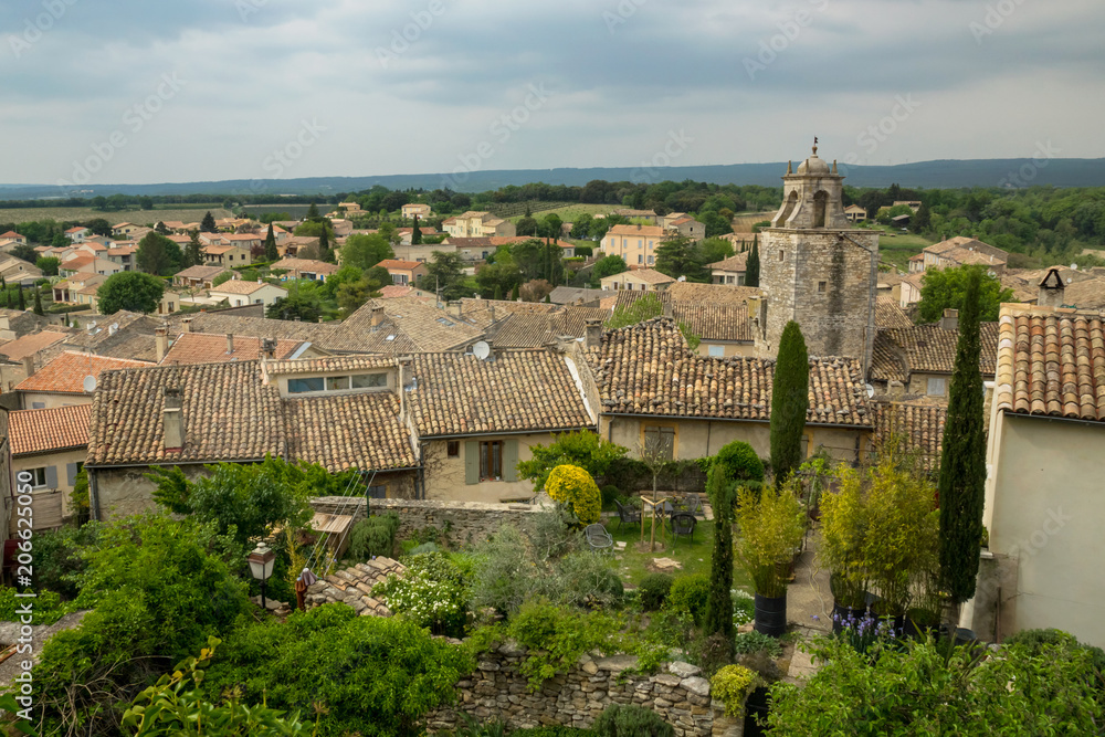 Top view of the Grignan village in Provence. France 2018.
