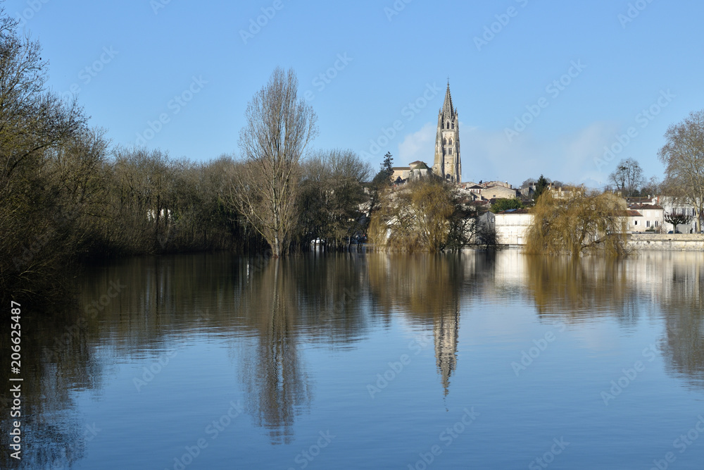 basilique Saint-Eutrope à Saintes, inondation janvier 2018