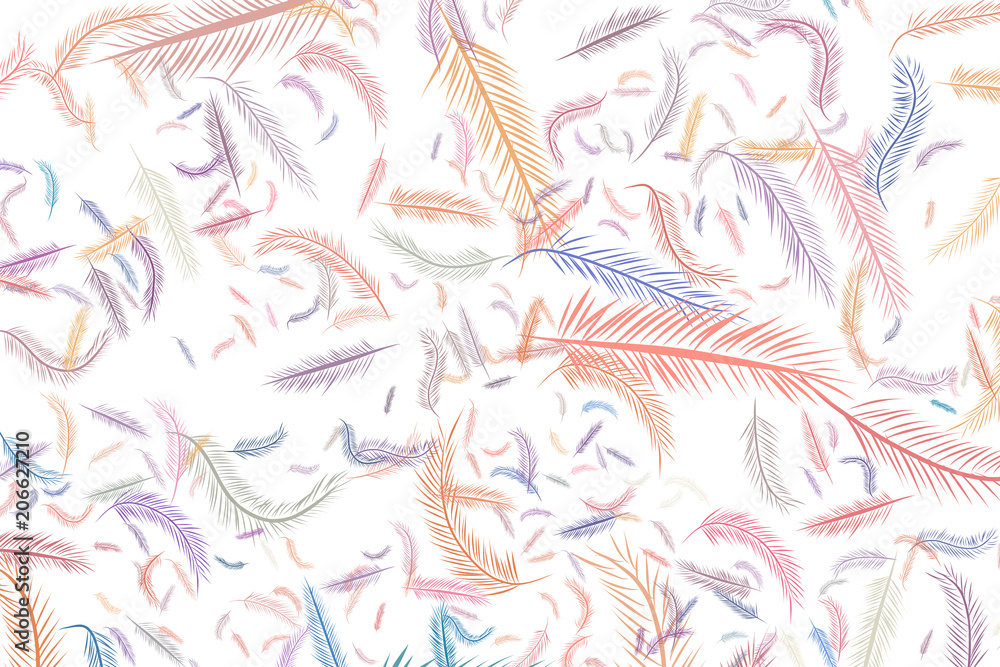 Fototapeta premium Abstract illustrations of feather, conceptual. Color, digital, hand-drawn & style.