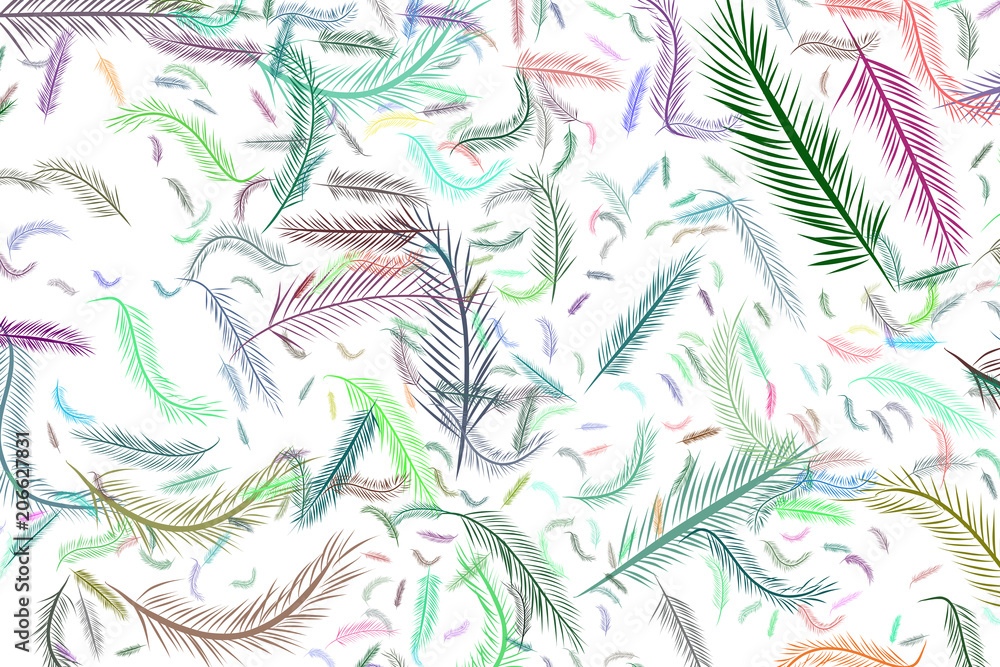 Fototapeta premium Abstract illustrations of feather, conceptual. Drawing, decoration, wallpaper & shape.