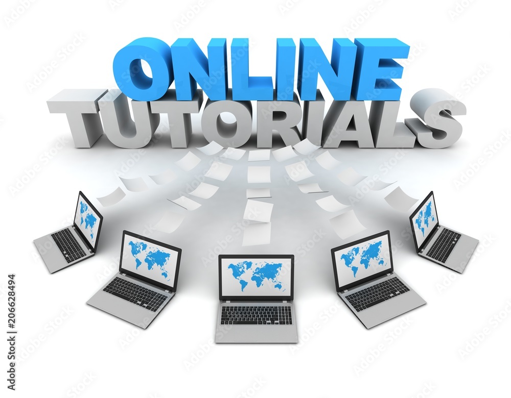 online tutorials 3d concept illustration online tutorials 3d concept illustration