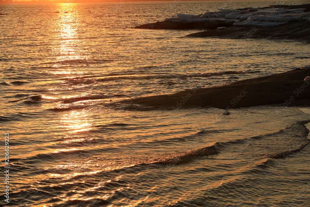 Naklejka premium Sea waves, closeup shots