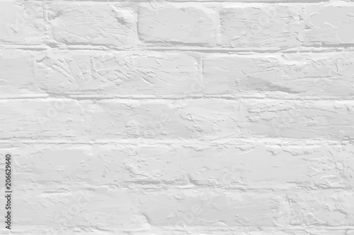 White brick background. Brick wall texture and background. Vector illustration.