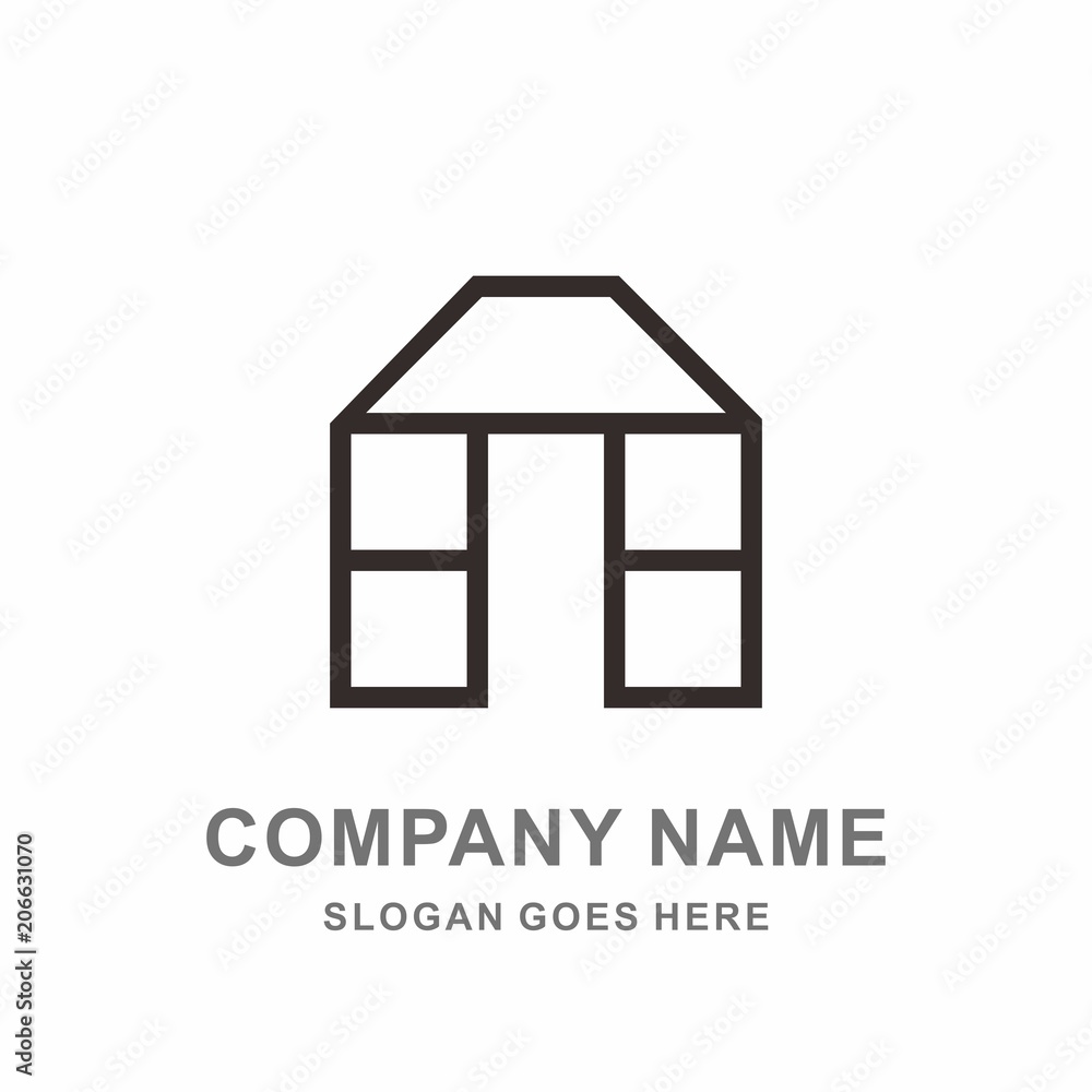 Simple Building House Shape Architecture Interior Construction Real Estate Business Company Stock Vector Logo Design Template Simple Building House Shape Architecture Interior Construction Real Estate Business Company Stock Vector Logo Design Template