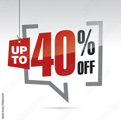 Sale up to 40 percent off isolated sticker icon