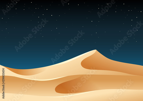 Desert sand at night illustration