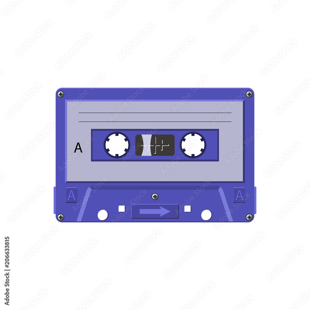 cassette tape vintage object on white background 