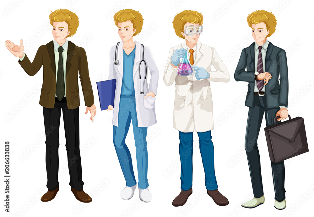 Obraz premium A Set of Male Occupation Uniform