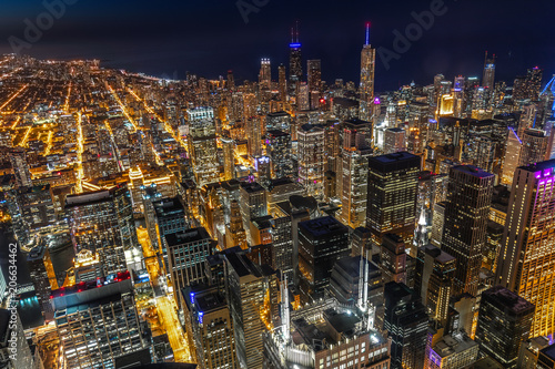 Chicago evening downtown skyline © blvdone