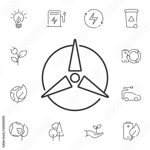 Wind power icon. Simple element illustration. Wind power symbol design from Ecology collection set. Can be used in web and mobile