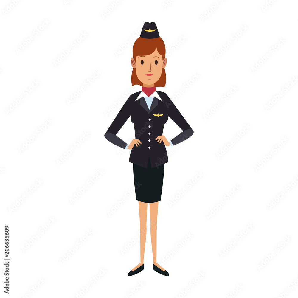 stewardess woman cartoon vector illustration graphic design stewardess woman cartoon vector illustration graphic design