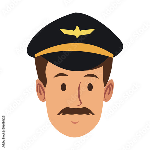 Airlines pilot face vector illustration graphic design