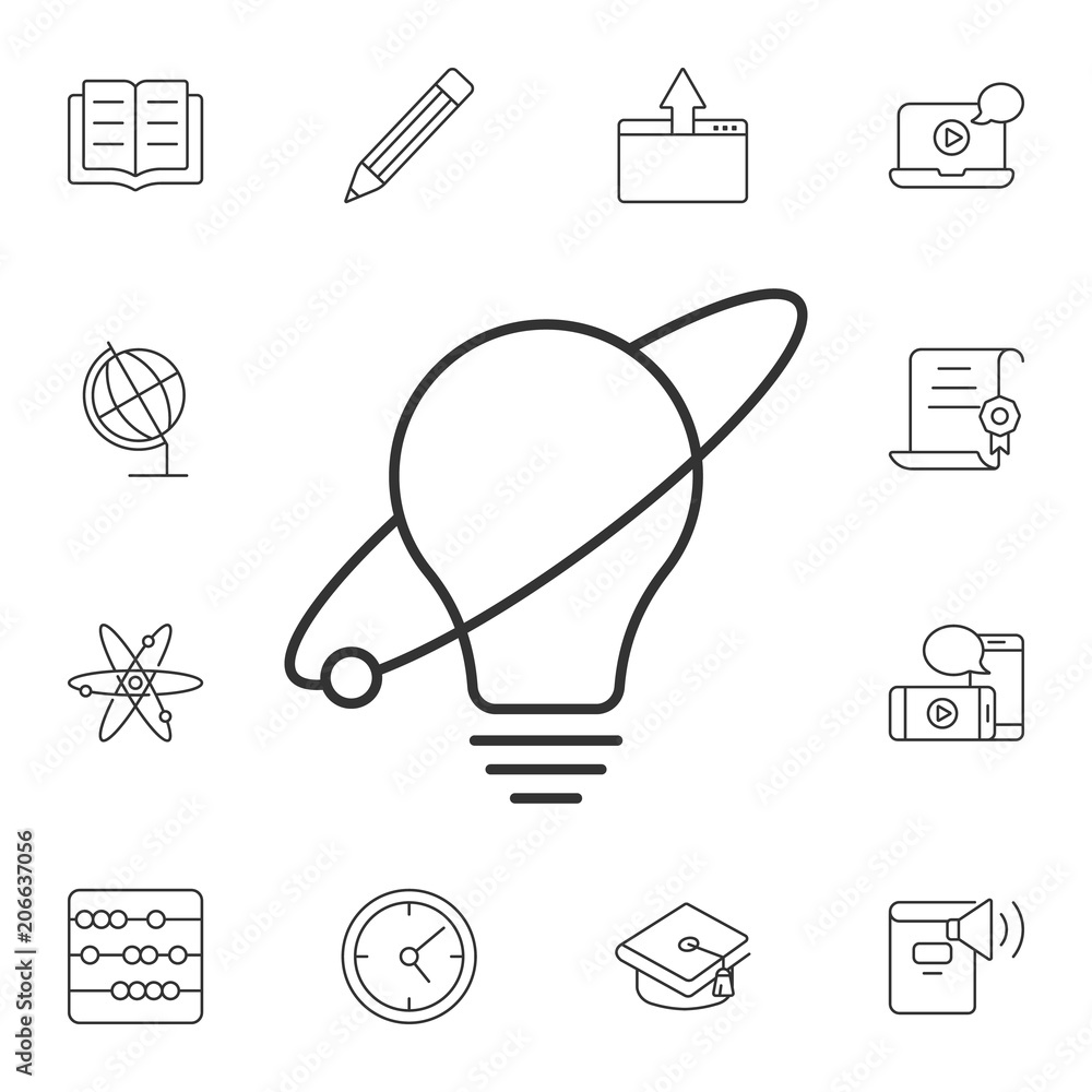 Bulb atom icon. Simple element illustration. Bulb atom symbol design from Ecology collection set. Can be used for web and mobile Bulb atom icon. Simple element illustration. Bulb atom symbol design from Ecology collection set. Can be used for web and mobile