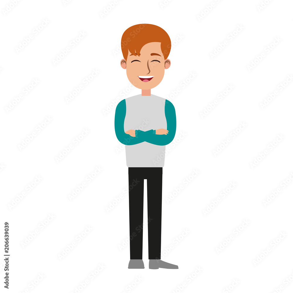 Young man casual clothes cartoon vector illustration graphic design Young man casual clothes cartoon vector illustration graphic design