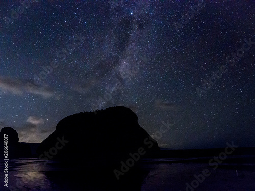 Milky Way Galaxy Astro Star Night Landscape on Beach in New Zealand