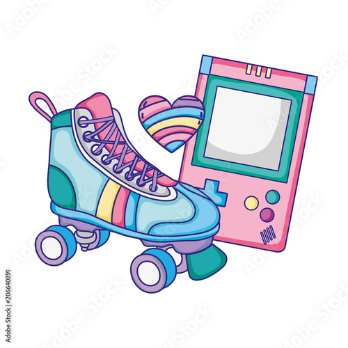 roller skate with electronic game and heart style