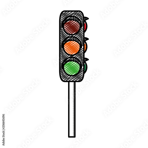 doodle traffic light safety transport object