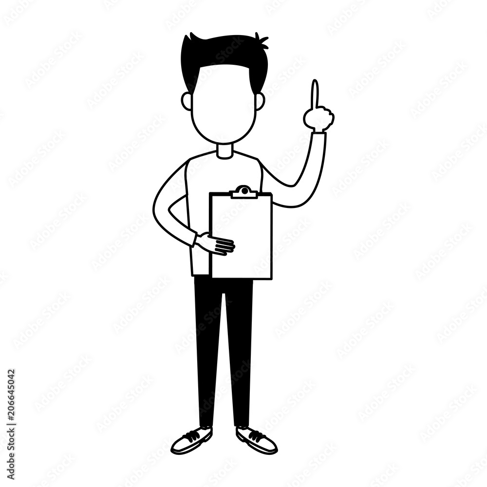 Man with clipboard vector illustration graphic design Man with clipboard vector illustration graphic design
