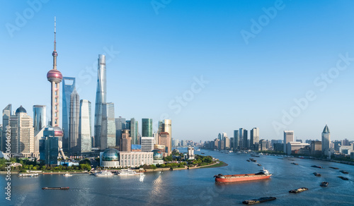 beautiful shanghai cityscape in afternoon
