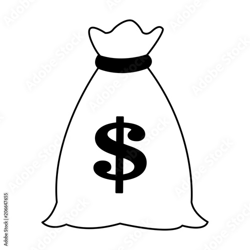 Money bag cartoon vector illustration graphic design