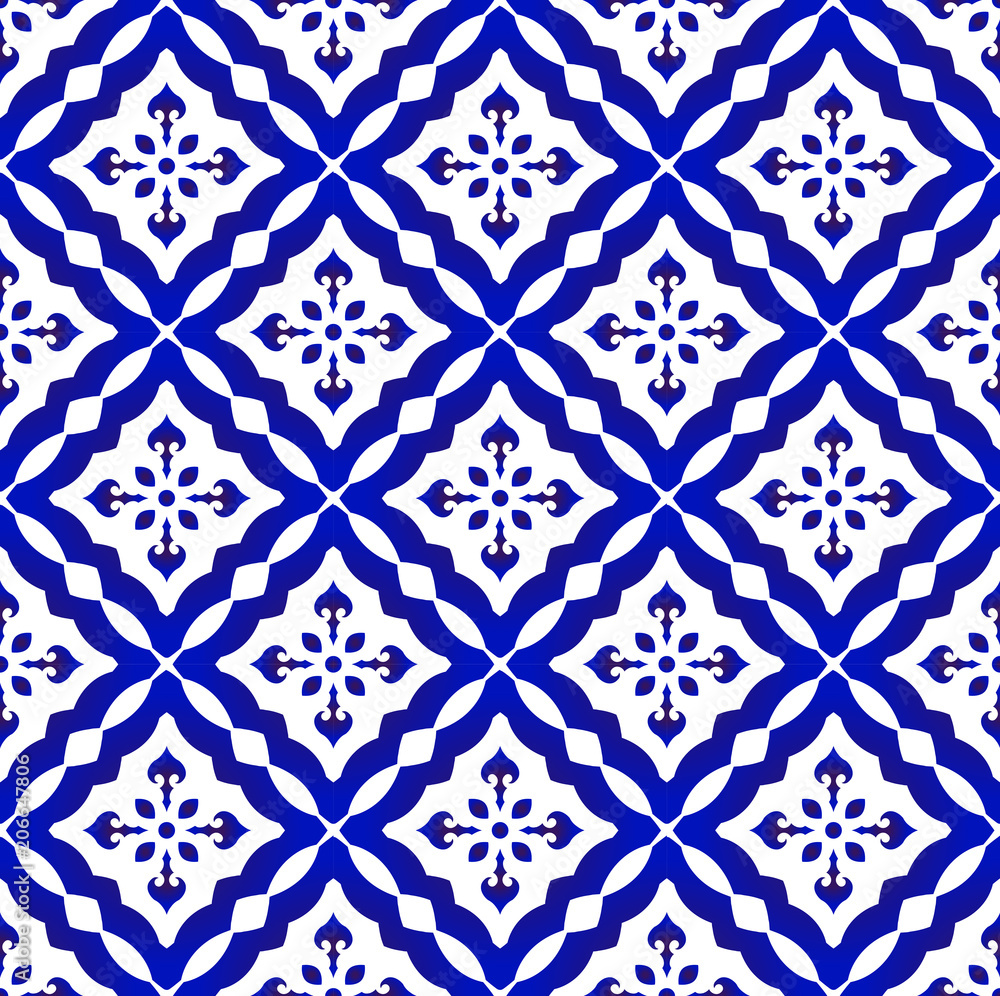 blue and white pattern design