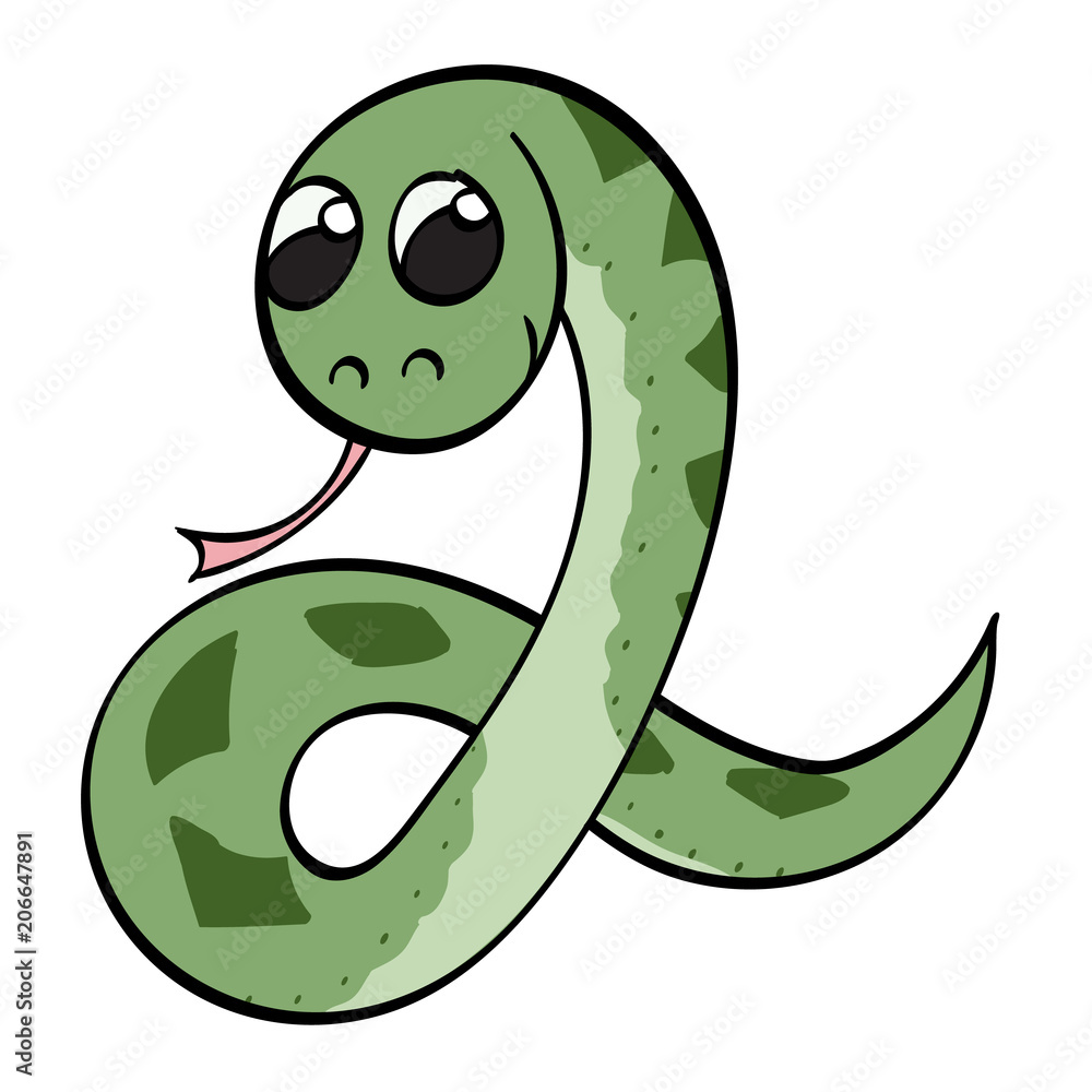Fototapeta premium Adorable Snake Cartoon