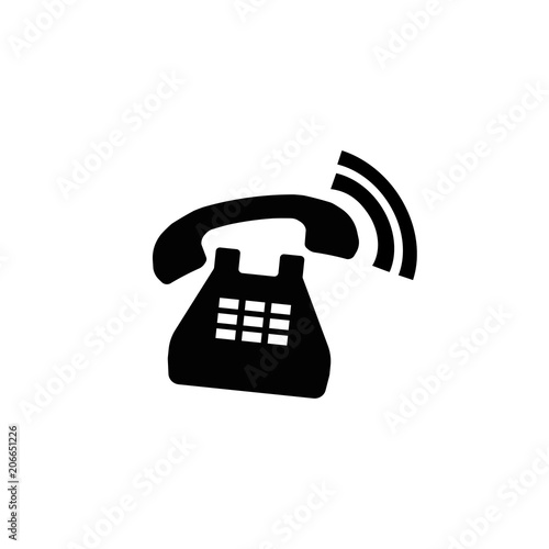 Icon of a caller old phone on a white background