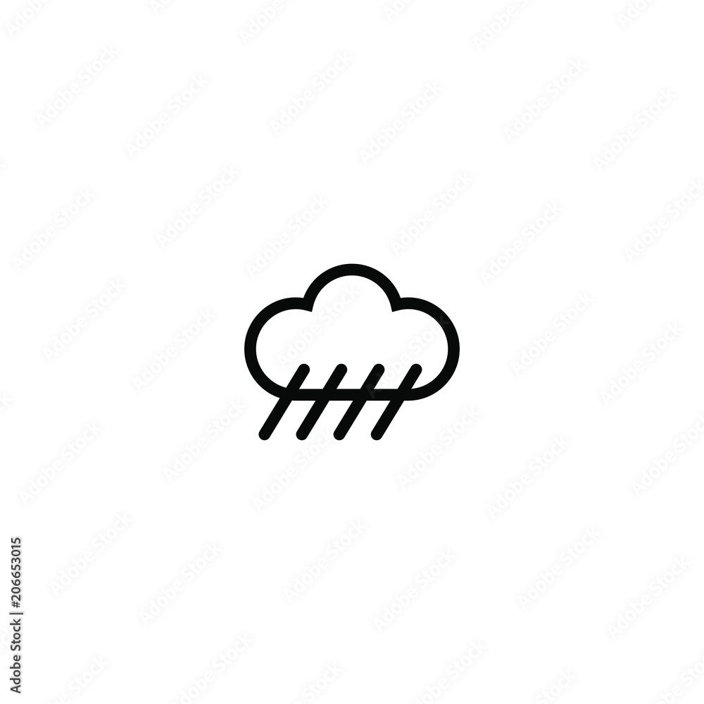 Rain, rainy cloud, drop, falling vector illustration icon symbol ...