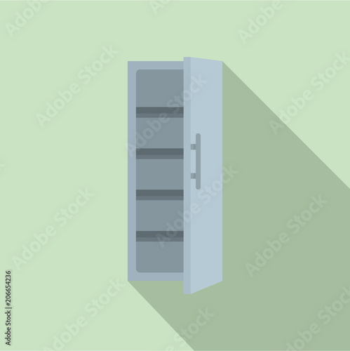 Kitchen fridge icon. Flat illustration of kitchen fridge vector icon for web design photo