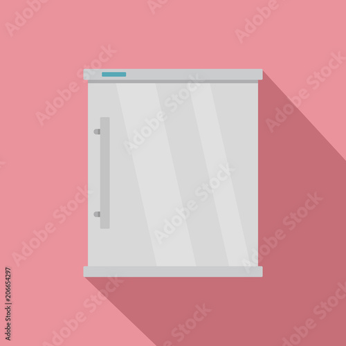 White refrigerator icon. Flat illustration of white refrigerator vector icon for web design