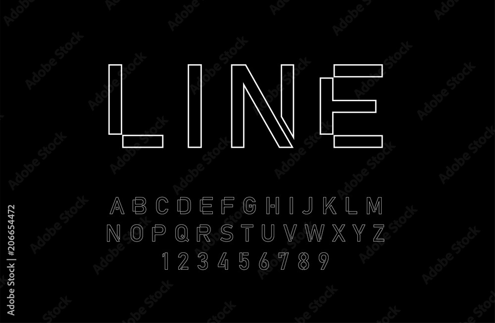 modern alphabet thin line fonts and numbers. designs for logo, Poster, Invitation, etc. Typography font uppercase and numbers. vector illustrator