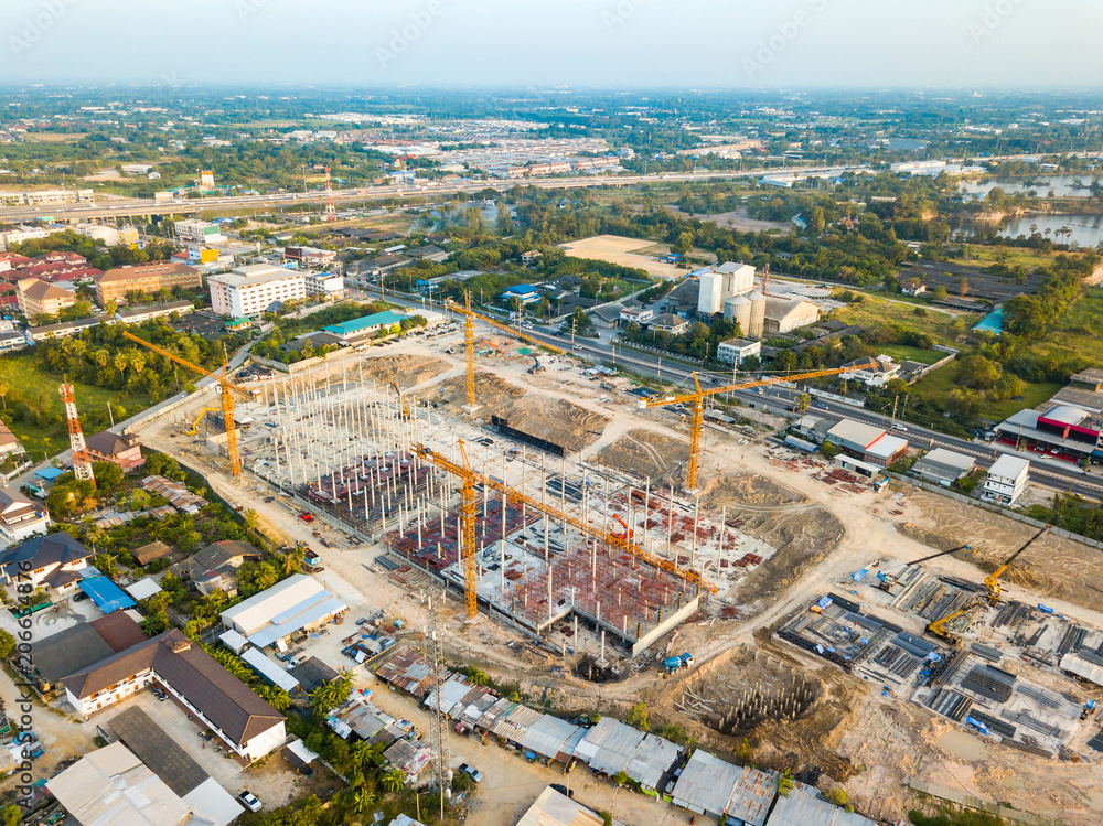 Fototapeta premium Aerial view of construction site