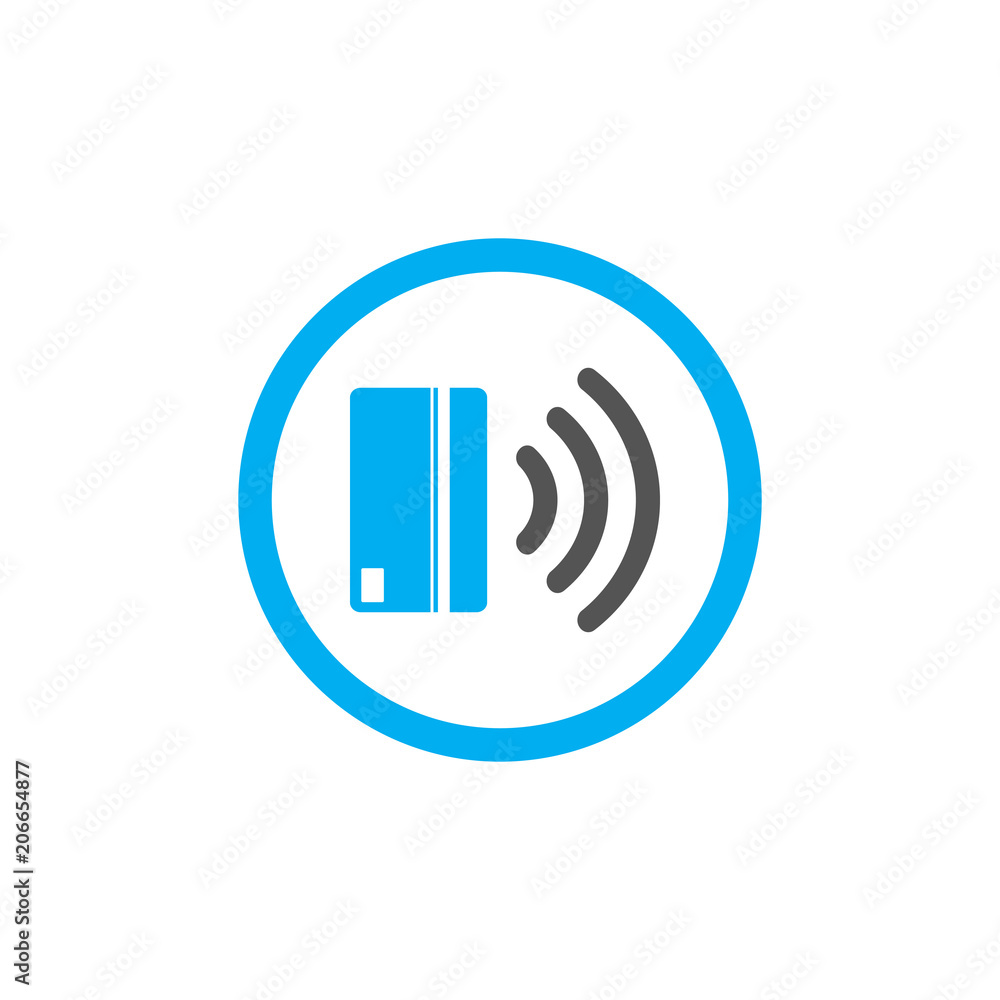 Contactless payment icon. Near-field communication (NFC) card technology concept icon. Tap to pay. vector illustration. Contactless payment icon. Near-field communication (NFC) card technology concept icon. Tap to pay. vector illustration.