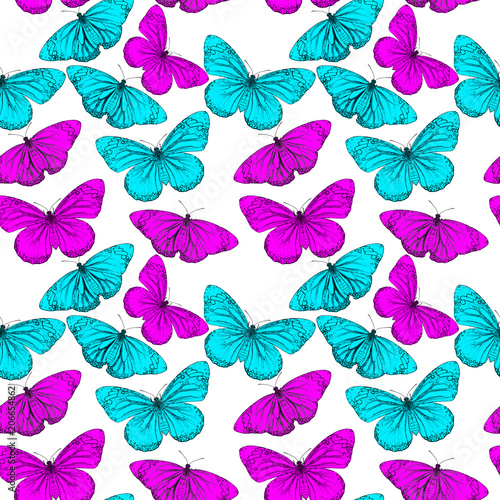Colorful seamless background from butterfly