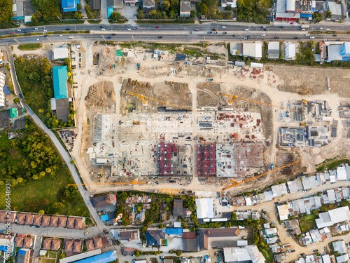 Aerial view of construction site photo