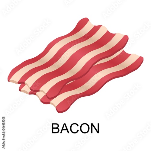 Slice of bacon icon. Isometric of slice of bacon vector icon for web design isolated on white background
